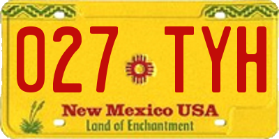 NM license plate 027TYH