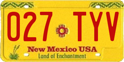 NM license plate 027TYV