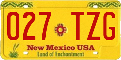 NM license plate 027TZG