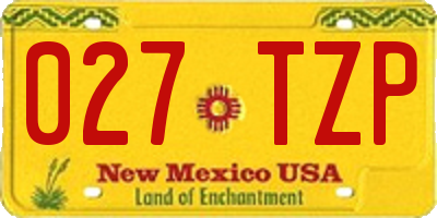 NM license plate 027TZP