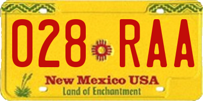 NM license plate 028RAA