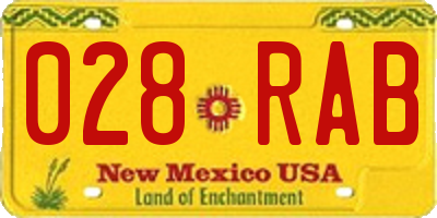 NM license plate 028RAB