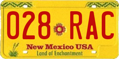NM license plate 028RAC