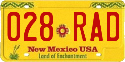 NM license plate 028RAD