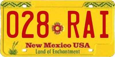 NM license plate 028RAI