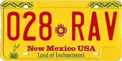 NM license plate 028RAV