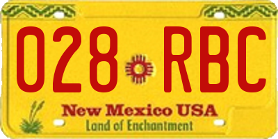 NM license plate 028RBC