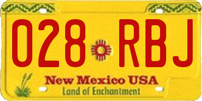 NM license plate 028RBJ