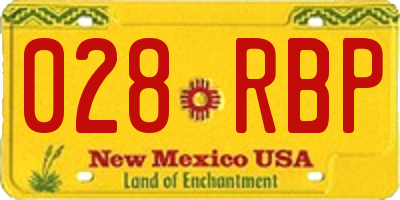NM license plate 028RBP