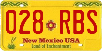 NM license plate 028RBS