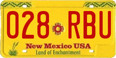 NM license plate 028RBU