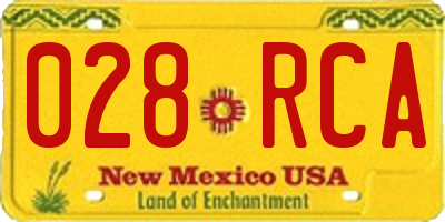 NM license plate 028RCA