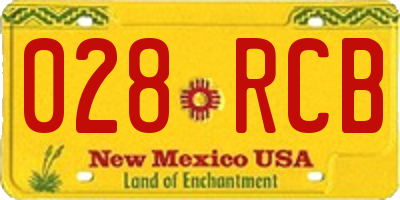 NM license plate 028RCB