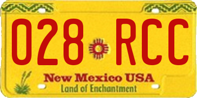 NM license plate 028RCC