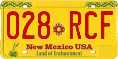 NM license plate 028RCF