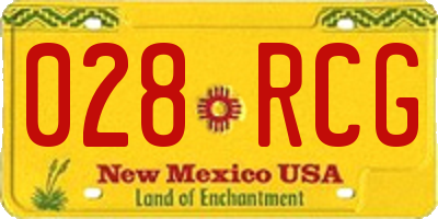 NM license plate 028RCG