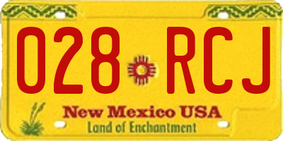 NM license plate 028RCJ