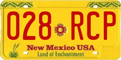 NM license plate 028RCP