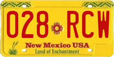 NM license plate 028RCW