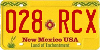NM license plate 028RCX