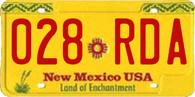 NM license plate 028RDA