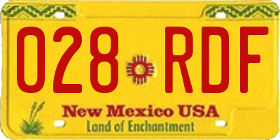 NM license plate 028RDF
