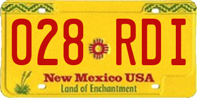 NM license plate 028RDI