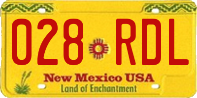 NM license plate 028RDL