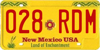 NM license plate 028RDM