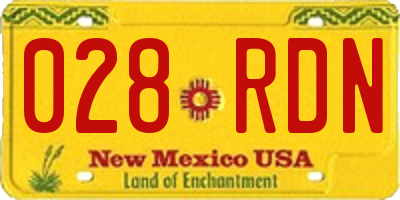 NM license plate 028RDN