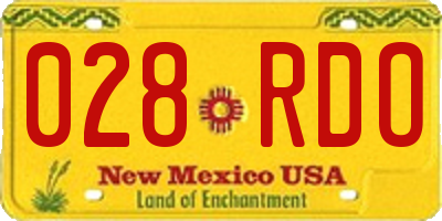 NM license plate 028RDO
