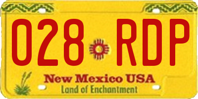 NM license plate 028RDP