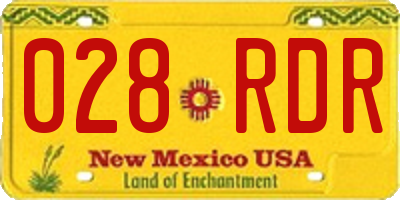 NM license plate 028RDR