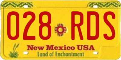 NM license plate 028RDS