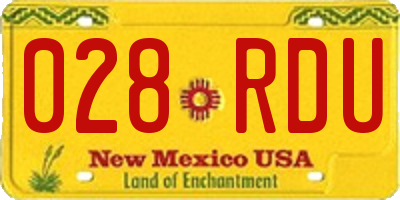 NM license plate 028RDU