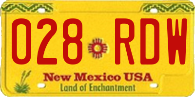 NM license plate 028RDW