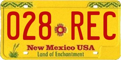 NM license plate 028REC