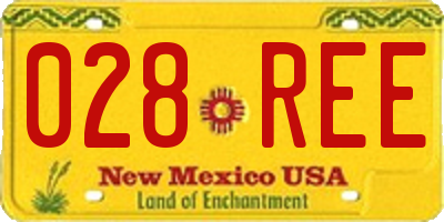 NM license plate 028REE