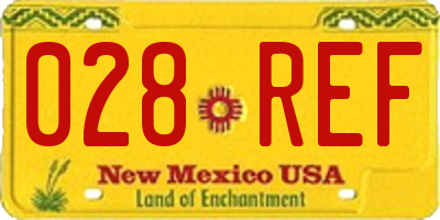 NM license plate 028REF