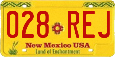 NM license plate 028REJ