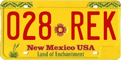 NM license plate 028REK