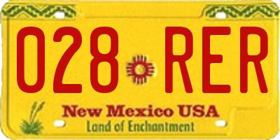 NM license plate 028RER
