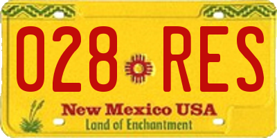 NM license plate 028RES