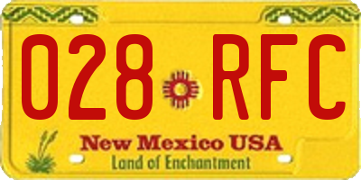 NM license plate 028RFC