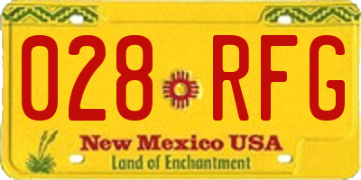 NM license plate 028RFG