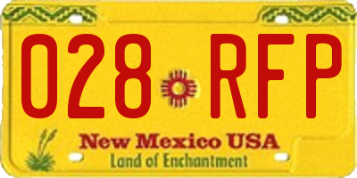 NM license plate 028RFP