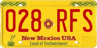 NM license plate 028RFS