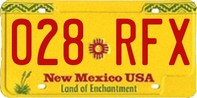 NM license plate 028RFX