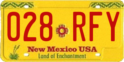 NM license plate 028RFY