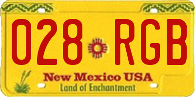 NM license plate 028RGB